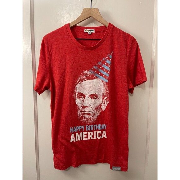 Tipsy Elves Men's Happy Birthday America Abe Lincoln Tri-Blend T Shirt Size S - Picture 1 of 8